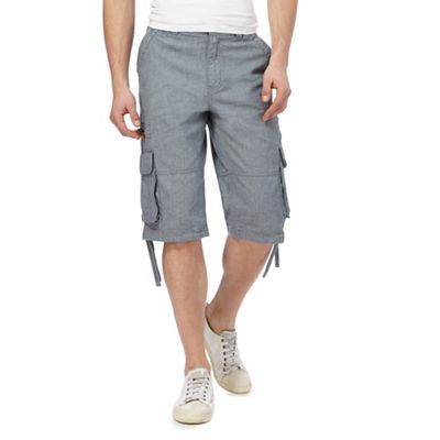 Blue zip pocket shorts